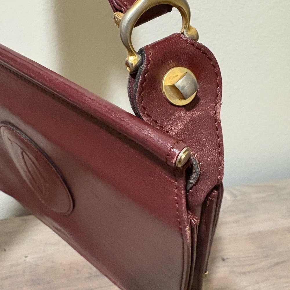 Cartier Burgundy Crossbody Bag with‎ Gold Accents - Picture 3 of 11